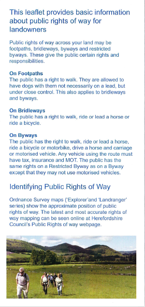 Public Rights of Way: Advice for Farmers and Landowners